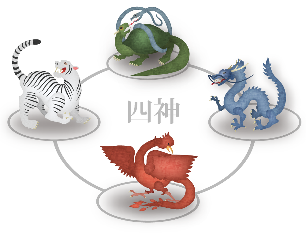四神獣のイラスト 京都の2級webデザイン技能士 山田泰輔のポートフォリオ